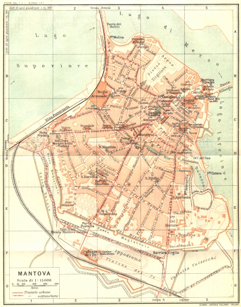 ITALY. Mantova 1926 old vintage map plan chart