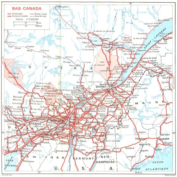 Associate Product CANADA. Bas  1967 old vintage map plan chart