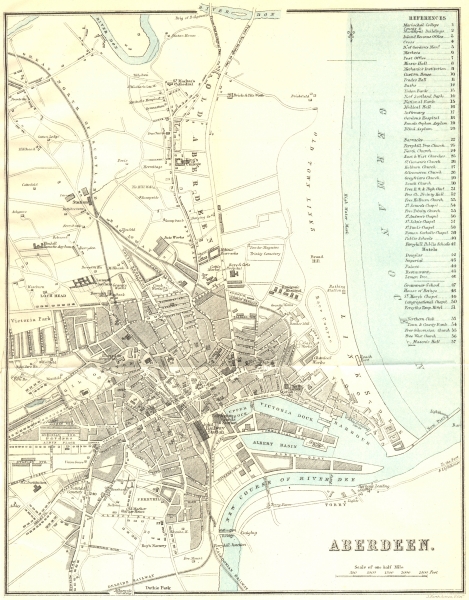 Associate Product SCOTLAND. Aberdeen town city plan 1887 old antique vintage map chart
