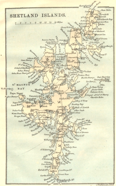 Associate Product SCOTLAND. Shetland Islands & fair Isle 1887 old antique vintage map plan chart