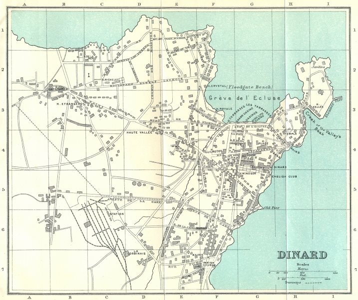 ILLE-VILAINE. Dinard 1923 old vintage map plan chart