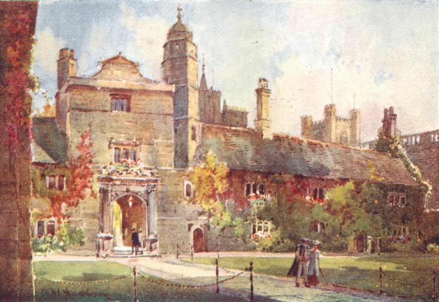 Associate Product CAMBRIDGE. Gate Virtue, Gonville Caius College 1907 old antique print picture