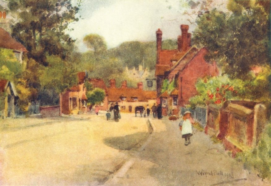 Associate Product BEAULIEU. Attractive village view. HAMPSHIRE 1909 old antique print picture