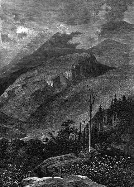 N CAROLINA. Grandfather Mtn(5, 897 Feet) c1880 old antique print picture