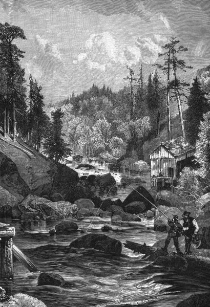 VERMONT. New England. Missisquoi river c1880 old antique vintage print picture