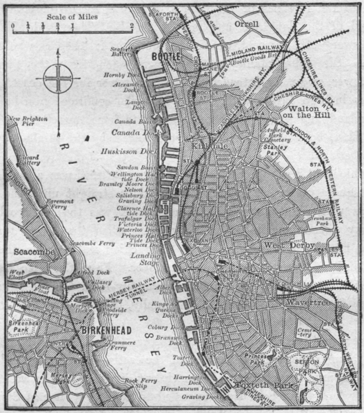 LANCS. Liverpool, sketch map 1898 old antique vintage plan chart