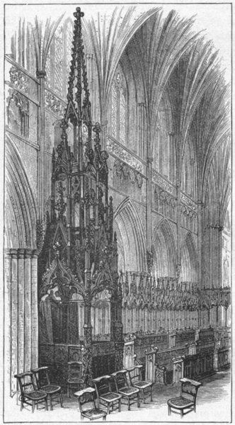 Associate Product DEVON. Exeter. Throne, cathedral 1898 old antique vintage print picture