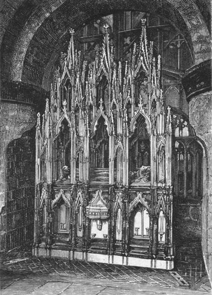 Associate Product GLOS. Shrine of Edward II, Gloucester cathedral 1898 old antique print picture