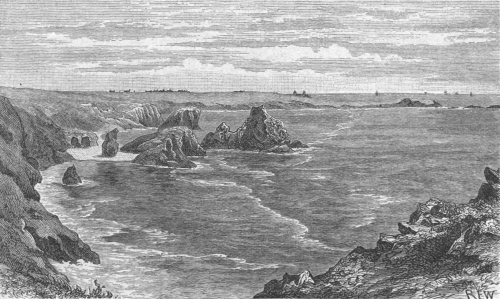 CORNWALL. Lizard District. Kynance Cove 1898 old antique vintage print picture
