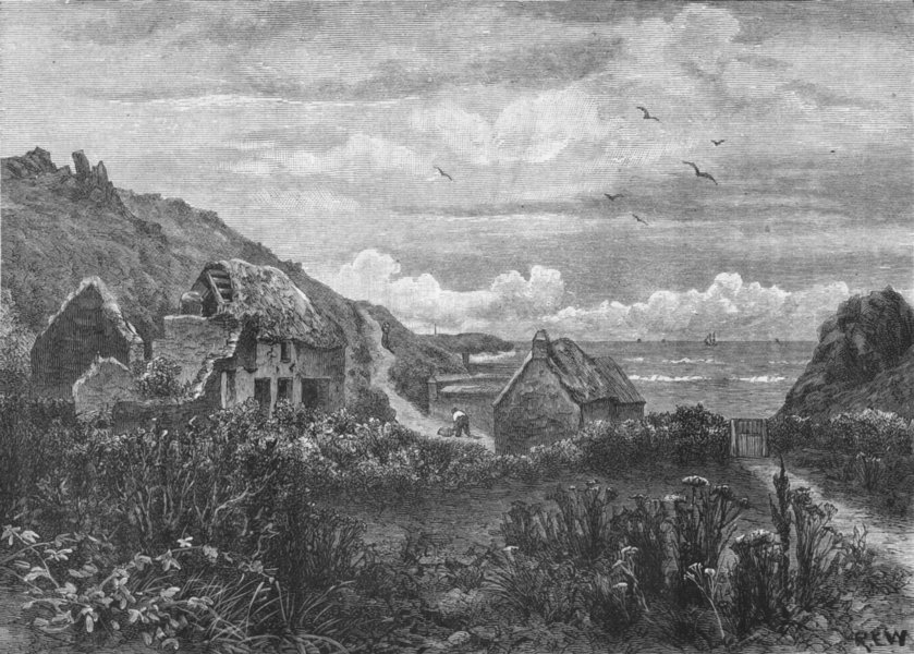 CORNWALL. Lizard District. Mullion Cove 1898 old antique vintage print picture