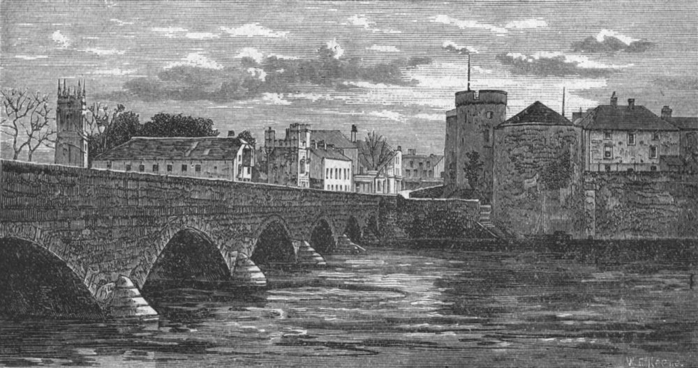 Associate Product IRELAND. Limerick. Thomond bridge 1898 old antique vintage print picture