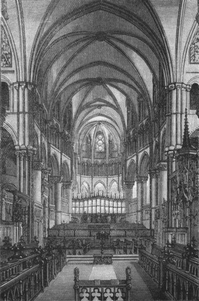 Associate Product KENT. Canterbury. cathedral-Choir 1898 old antique vintage print picture