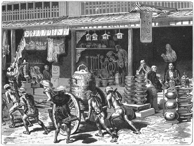Associate Product JAPAN. Shops, Tokyo 1880 old antique vintage print picture