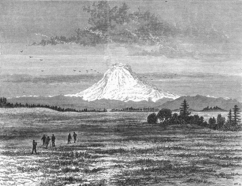 MOUNT RAINIER. Ascent of. Nisqually Valley 1880 old antique print picture