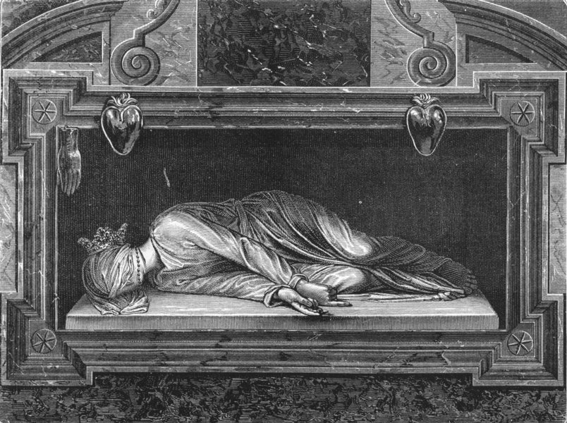 ROME. Tomb of St Cecilia 1880 old antique vintage print picture