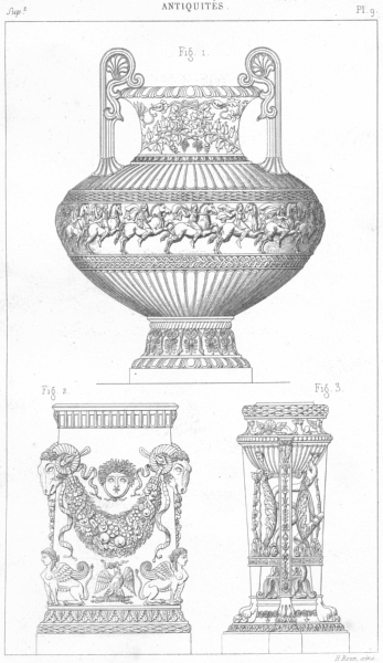 Associate Product TURKEY. Vase de Pergame(Pergamon)Autel Trepied d'Apollon 1875 old print