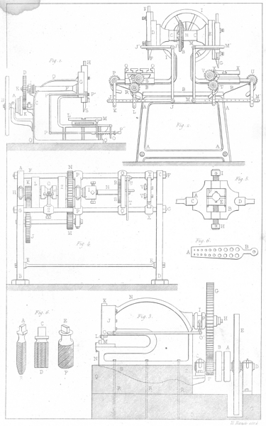 Associate Product ENGINEERING. Arts Mecaniques. Machines a mortaiser Cisaille, a tarauder 1879