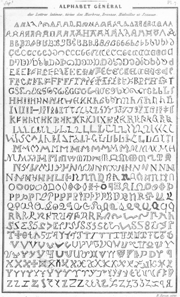 PALEOGRAPHIE. Latin alphabet Latin(Latines). From foundation of Rome-16C 1879
