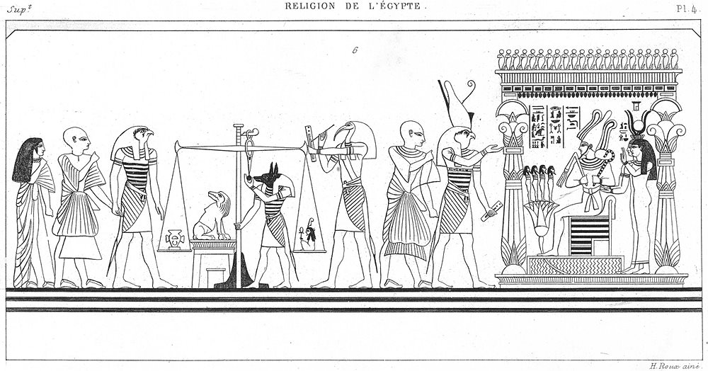 EGYPT. Religion de L'Egypte. Psychostasis 1879 old antique print picture