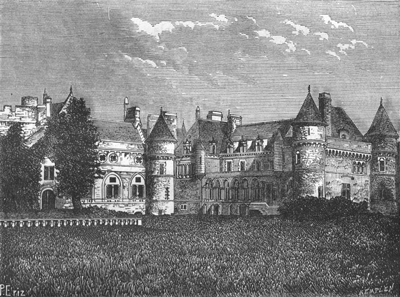 MANCHE. Cherbourg. Chateau de Martinvast pres Cherbourg 1880 old antique print