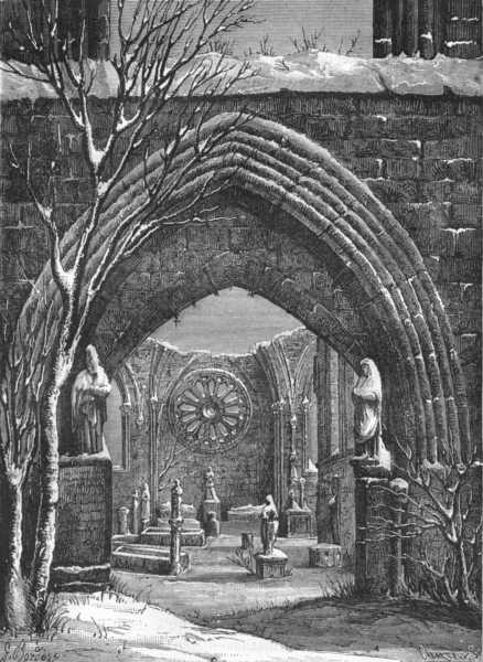 Associate Product MAINE-ET-LOIRE. Angers. Ruines de l'abbaye de Toussaint 1880 old antique print