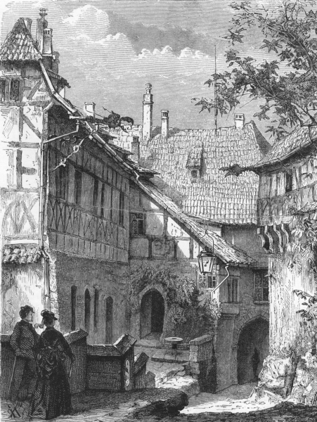 GERMANY. The Wartburg. Castle Court c1893 old antique vintage print picture