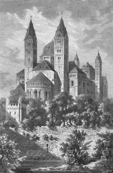 GERMANY. Speyer. The Cathedral c1893 old antique vintage print picture