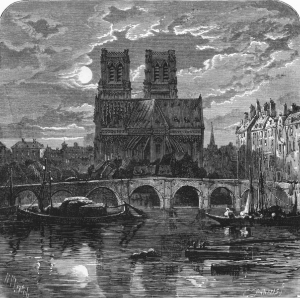 PARIS. Cathedral of Notre Dame c1878 old antique vintage print picture