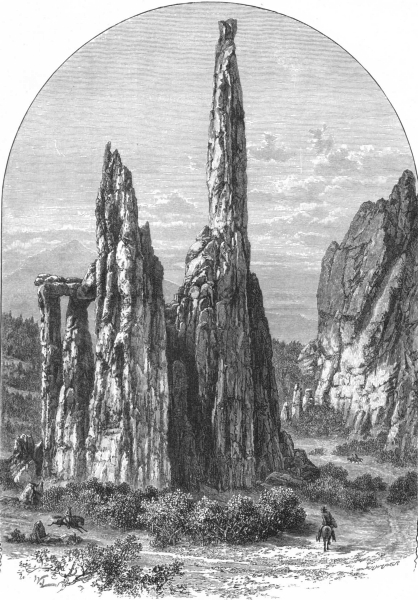Associate Product ILLINOIS. The Cathedral Spires in the Garden of the Gods 1891 old print