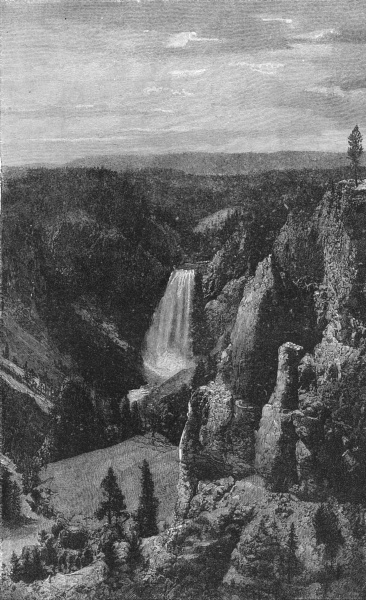 Associate Product WYOMING. Lower falls & Canon of Yellowstone from point Lookout 1891 old print
