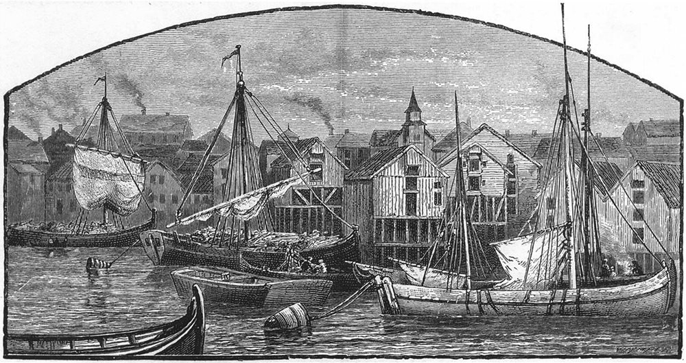 Associate Product NORWAY. Hammerfest Harbour 1891 old antique vintage print picture