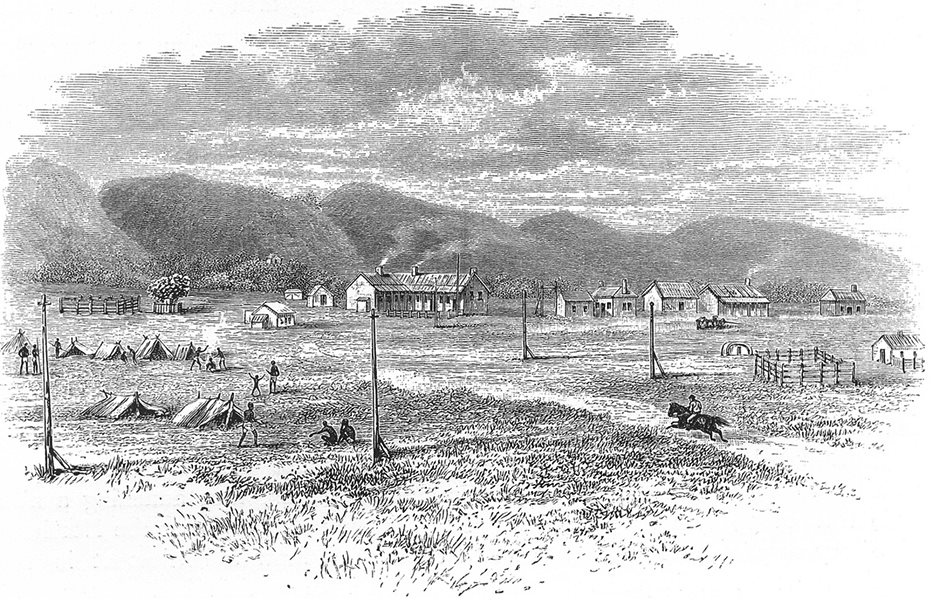 AUSTRALIA. South Australia. Peake overland telegraph station 1886 old print