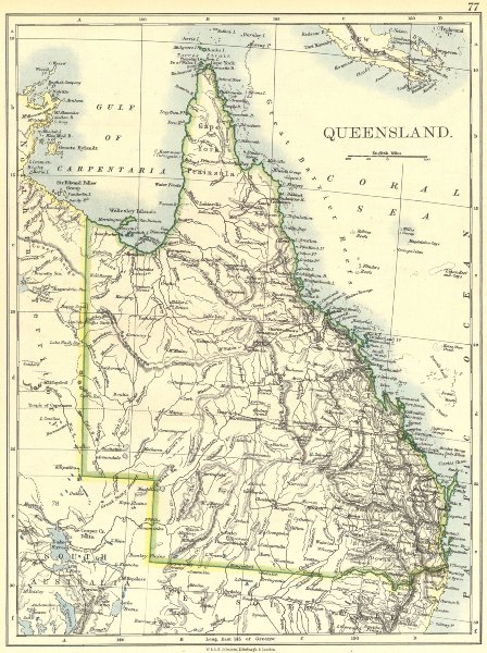 AUSTRALIA. Queensland 1897 old antique vintage map plan chart