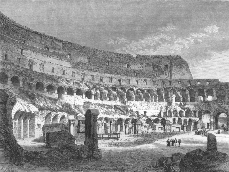 Associate Product ROME. The Arena of the Colloseum 1872 old antique vintage print picture