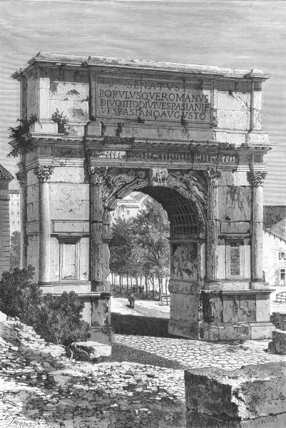 Associate Product ROME. Arch of Titus 1872 old antique vintage print picture