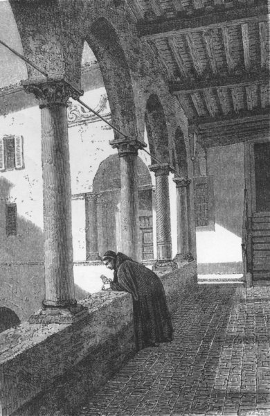 Associate Product ROME. Upper Gallery of Cloister Aracoeli 1872 old antique print picture