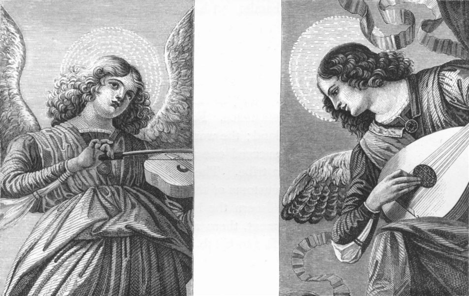 Associate Product ROME. Angels of Cupola, after Melozzo Da Forli 1872 old antique print picture
