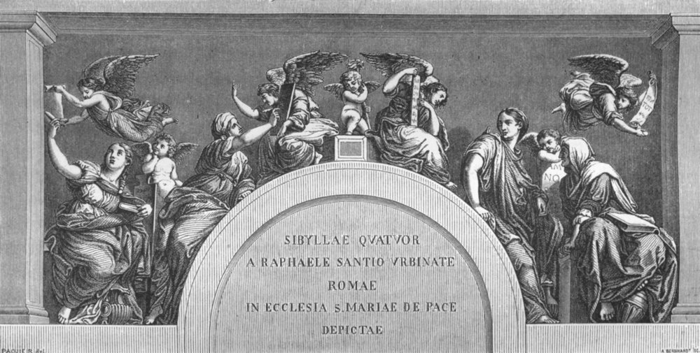 Associate Product ROME. Sibyls of Raphael 1872 old antique vintage print picture