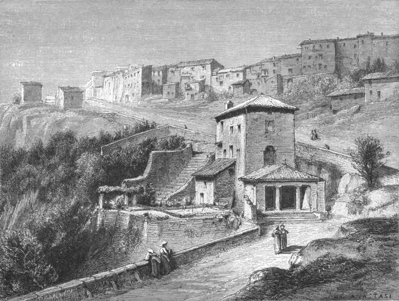 ITALY. The Salita of Marino 1872 old antique vintage print picture