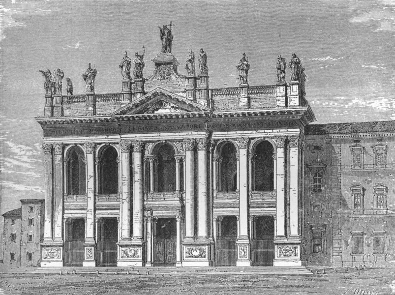 Associate Product ROME. Portico of St John Lateran 1872 old antique vintage print picture