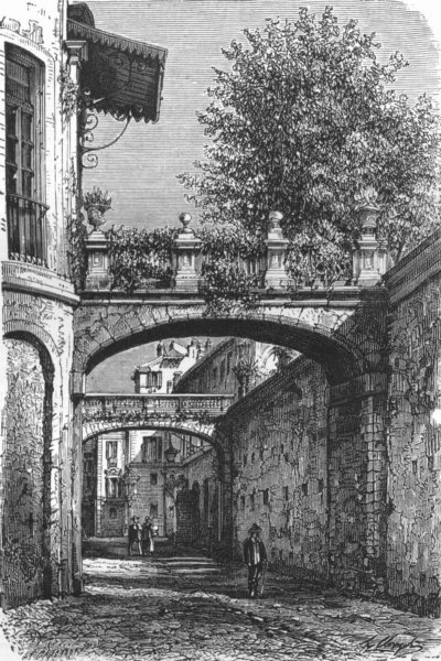 Associate Product ROME. Via Della Pilotta 1872 old antique vintage print picture