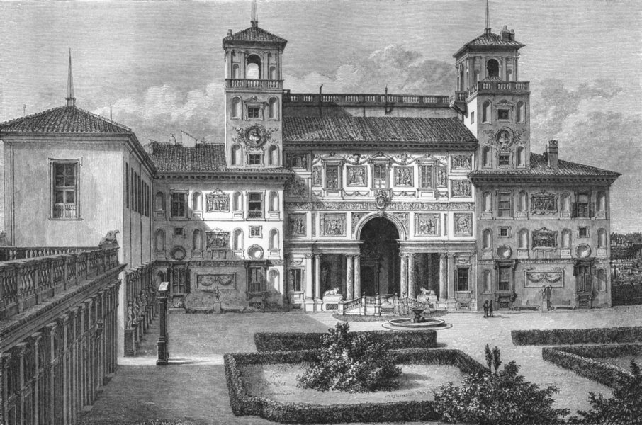 Associate Product ROME. Villa Medici(Garden Front) 1872 old antique vintage print picture