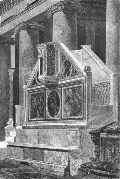 Associate Product ROME. Pulpit of Gospel, San Lorenzo 1872 old antique vintage print picture