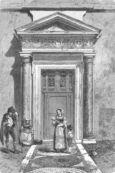 Associate Product ROME. Door of Santa Pudenziana 1872 old antique vintage print picture