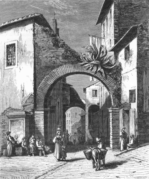 Associate Product ROME. A street at Tivoli 1872 old antique vintage print picture