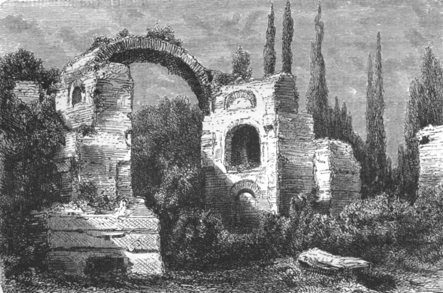 Associate Product ROME. Remains of the Villa Adriana 1872 old antique vintage print picture