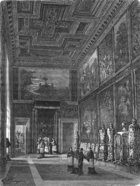 Associate Product VATICAN. Throne room  1872 old antique vintage print picture