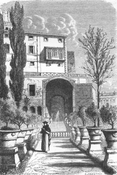 Associate Product VATICAN. Exit from Pontifical Garden 1872 old antique vintage print picture