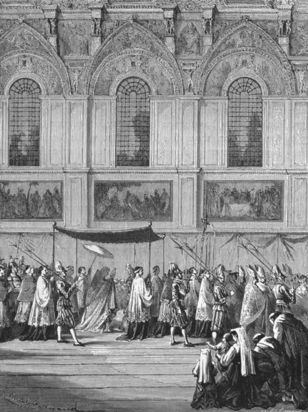 Associate Product VATICAN. Sistine. Pope bearing Holy Sacrament 1872 old antique print picture
