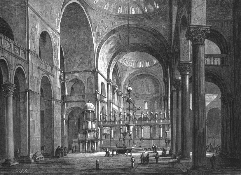 Associate Product VENICE. Basilica of St Mark 1880 old antique vintage print picture